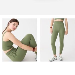 J. Crew SculptStretch High-Rise Ribbed Legging General Surplus Green Size Small
